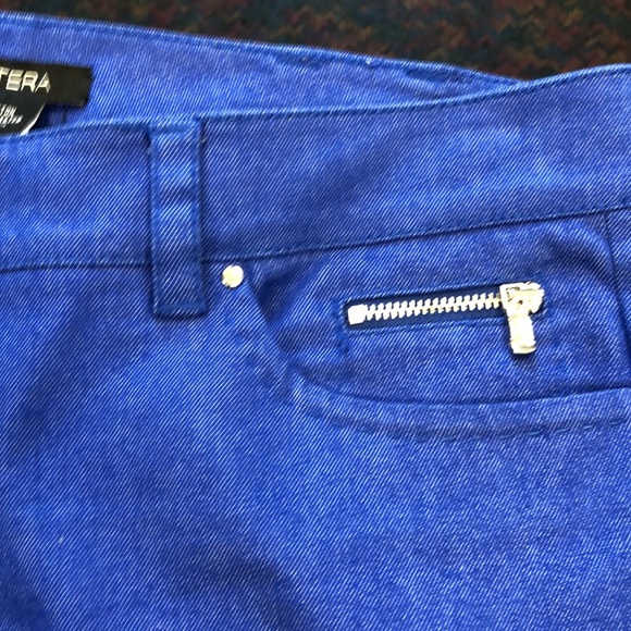 **SOLD**ETCETERA Stretch Straight Ankle Jeans Zippers Blue - Picture 7 of 7